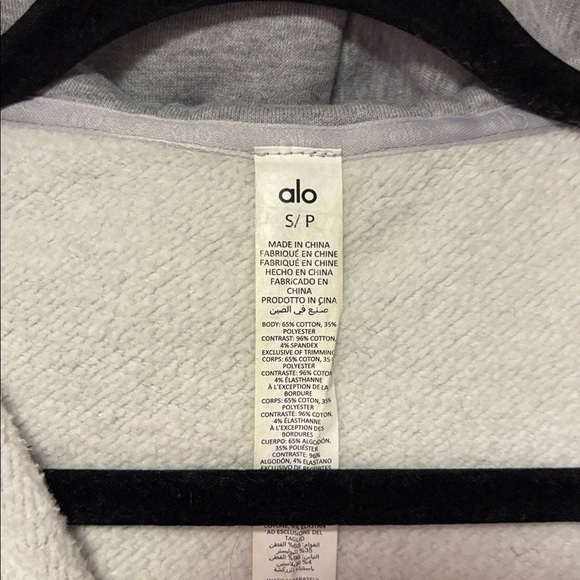ALO YOGA Foundation Zip Hoodie In Grey - Picture 2 of 3